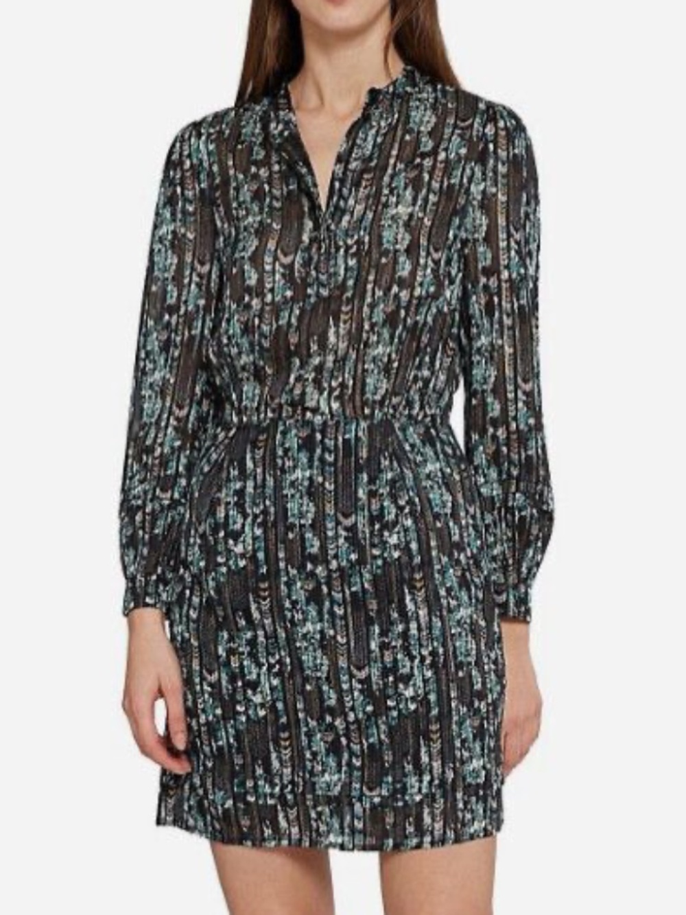 NWT Reiss Miriam-Strip Lurex Shift Dress Size US 8